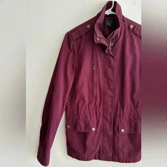 Love Tree Anorak Jacket, Berry Colored Utility Jacket, Size Large - Picture 3 of 16